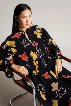 Ted Baker Yviee Black Chuck On Midi Dress With Ruffles 11 Ted Baker Yviee Black Chuck On Midi Dress With Ruffles -tedbaker Shop Online unnamed file 1026