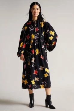 Ted Baker Yviee Black Chuck On Midi Dress With Ruffles 13 Ted Baker Yviee Black Chuck On Midi Dress With Ruffles -tedbaker Shop Online unnamed file 1028