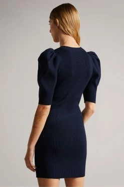 Ted Baker Dk-Blue Dollra Scoop Neck Bodycon Dress -tedbaker Shop Online unnamed file 1043