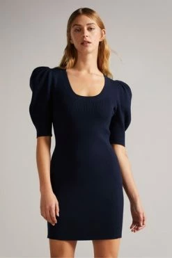 Ted Baker Dk-Blue Dollra Scoop Neck Bodycon Dress -tedbaker Shop Online unnamed file 1046