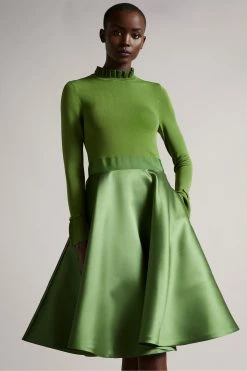 Ted Baker Green Zadi Knitted Frill Full Skirt Dress 12 Ted Baker Green Zadi Knitted Frill Full Skirt Dress -tedbaker Shop Online unnamed file 1049