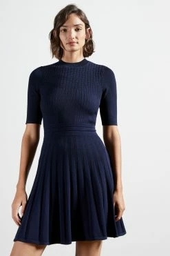Ted Baker Blue Olivin Stitch Detail Dress