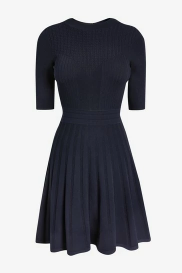 Ted Baker Blue Olivin Stitch Detail Dress 8 Ted Baker Blue Olivin Stitch Detail Dress - Image 6
