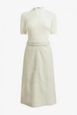 Ted Baker Natural Susanna Pleather Mockable Midi Dress -tedbaker Shop Online unnamed file 1141