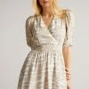 Ted Baker Rosaana Brown Puff Sleeve Wrap Mini Dress -tedbaker Shop Online unnamed file 1169