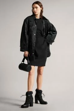 Ted Baker Livviaa Black Knot Front Jersey Dress -tedbaker Shop Online unnamed file 1175