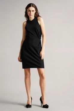 Ted Baker Livviaa Black Knot Front Jersey Dress -tedbaker Shop Online unnamed file 1179