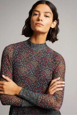 Ted Baker Black Meadoww Mesh Dress With Smocking -tedbaker Shop Online unnamed file 1183