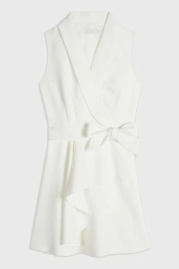 Ted Baker White Laraaa Mock Wrap Tiered Mini Dress 9 Ted Baker White Laraaa Mock Wrap Tiered Mini Dress - Image 7