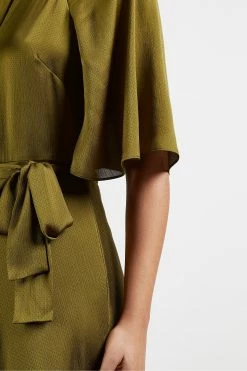 Ted Baker Green Hariiet Raglan Sleeve Tea Midi Dress -tedbaker Shop Online unnamed file 1214