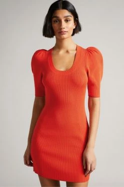 Ted Baker Orange Dollra Scoop Neck Bodycon Dress -tedbaker Shop Online unnamed file 1221