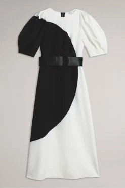 Ted Baker Semona White Belted Large Spot Print Midi Dress -tedbaker Shop Online unnamed file 1245