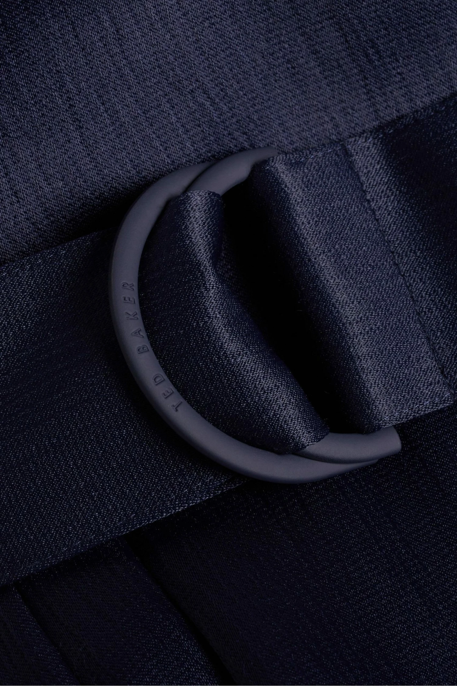 Ted Baker Kaytei Navy Blue Belted Midi Dress With Puff Sleeve 7 Ted Baker Kaytei Navy Blue Belted Midi Dress With Puff Sleeve - Image 5