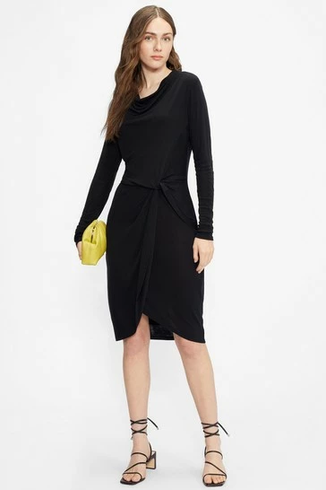 Ted Baker Black Neyda Jersey Drape Long Sleeve Mini Dress 8 Ted Baker Black Neyda Jersey Drape Long Sleeve Mini Dress - Image 6
