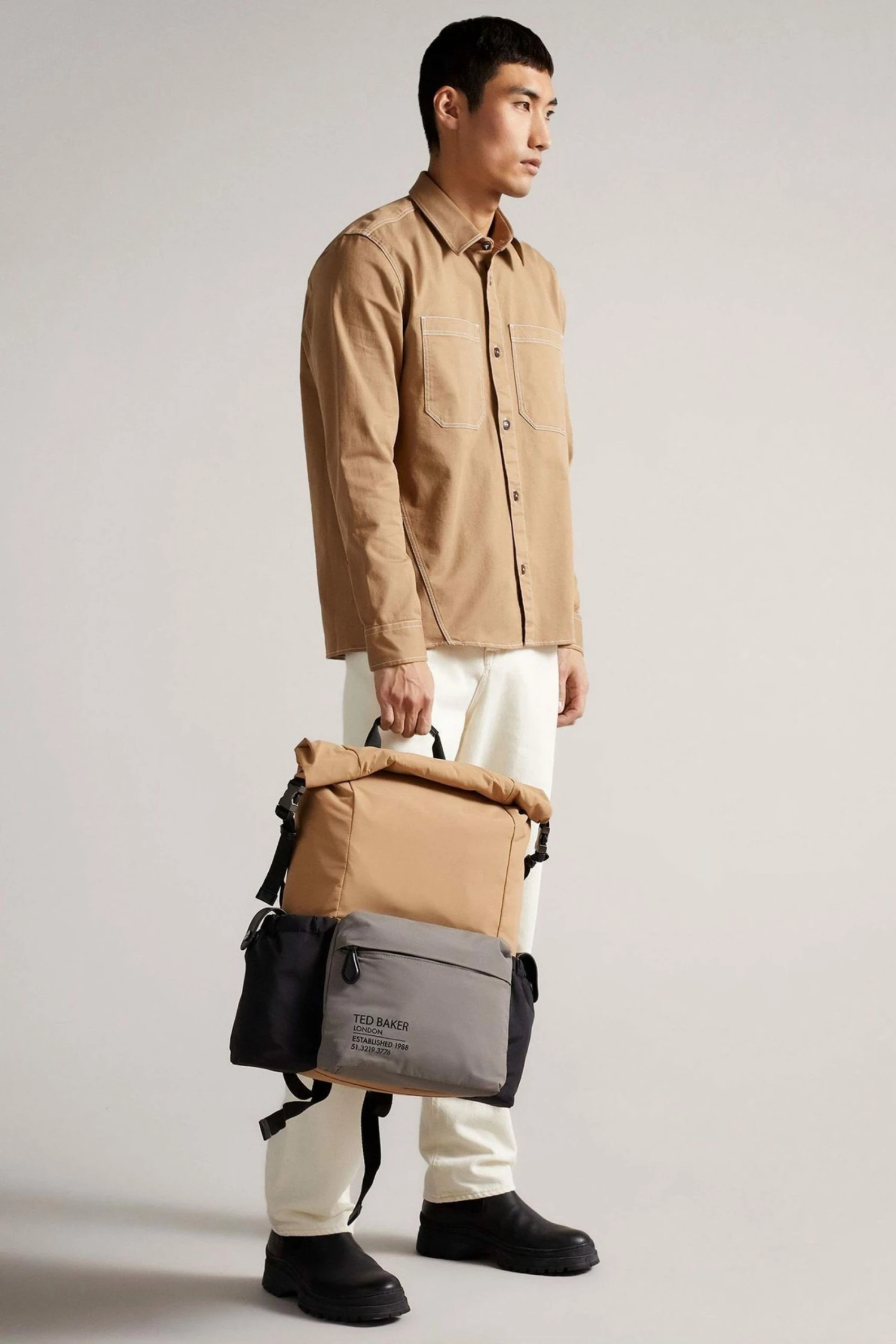 Ted Baker Tan Fredd Colour Block Backpack 8 Ted Baker Tan Fredd Colour Block Backpack - Image 6