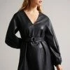 Ted Baker Black Optunia PU Belted Mini Dress -tedbaker Shop Online unnamed file 1323