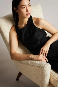 Ted Baker Black Button Through Racer Back Midi Dress -tedbaker Shop Online unnamed file 1332