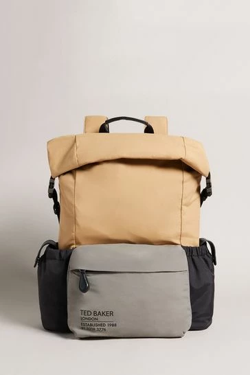 Ted Baker Tan Fredd Colour Block Backpack 10 Ted Baker Tan Fredd Colour Block Backpack - Image 8