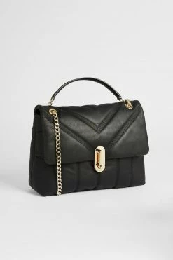 Ted Baker Ayahlin Black Leather Puffer Quilt Detail Cross-Body Bag