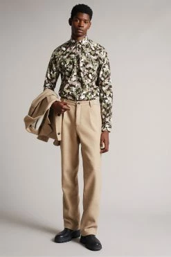 Ted Baker Poplar Brown Long Sleeve Abstract Floral Print Shirt -tedbaker Shop Online unnamed file 1390
