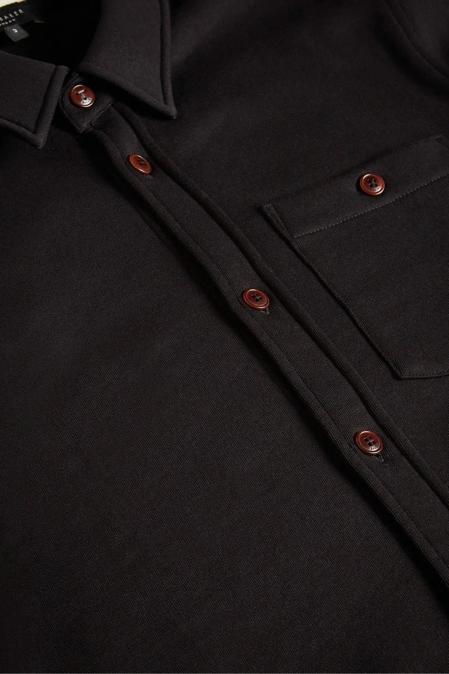 Ted Baker Black Bromlee Long Sleeve Heavyweight Jersey Overshirt 6 Ted Baker Black Bromlee Long Sleeve Heavyweight Jersey Overshirt - Image 4