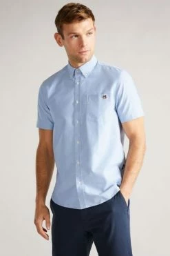 Ted Baker Capsho Blue Short Sleeve Oxford Shirt -tedbaker Shop Online unnamed file 1430
