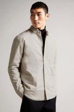 Ted Baker Hacknee Brown Long Sleeve Padded Reversible Puppytooth Shirt -tedbaker Shop Online unnamed file 1456