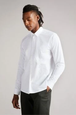 Ted Baker Strafod White Long Sleeve Large Flower Placement Print Shirt -tedbaker Shop Online unnamed file 1475