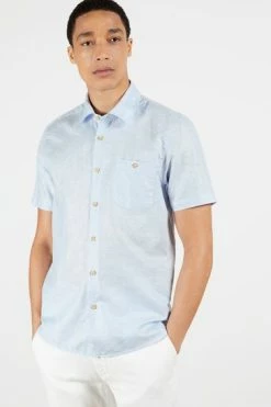 Ted Baker Blue Civiche Plain Linen Blend Shirt 11 Ted Baker Blue Civiche Plain Linen Blend Shirt -tedbaker Shop Online unnamed file 1504