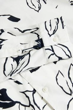 Ted Baker Ashlo White Long Sleeve Floral Outline Printed Shirt -tedbaker Shop Online unnamed file 1512