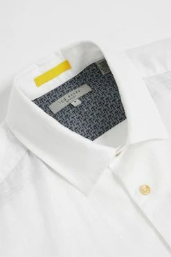 Ted Baker White Civiche Plain Linen Shirt -tedbaker Shop Online unnamed file 1530