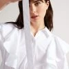 Ted Baker Sarelia White Exaggerated Frill Cotton Shirt -tedbaker Shop Online unnamed file 1533