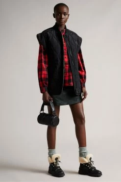 Ted Baker Black Check Flannel Shirt With Knife Pleat 10 Ted Baker Black Check Flannel Shirt With Knife Pleat -tedbaker Shop Online unnamed file 1545