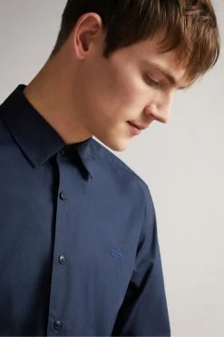 Ted Baker Blue Sonikk Long Sleeve Tonal Poplin Shirt -tedbaker Shop Online unnamed file 1561