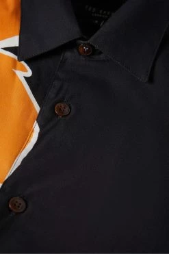 Ted Baker Olympik Black Floral Placement Print Short Sleeve Shirt -tedbaker Shop Online unnamed file 1570