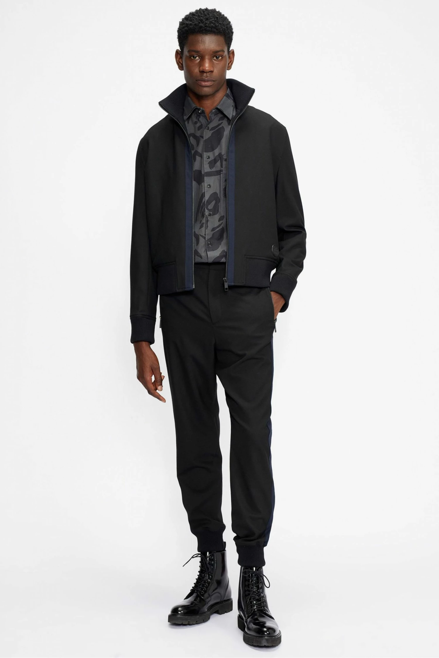 Ted Baker Grey Animal Print Karpass Long Sleeve Shirt 5 Ted Baker Grey Animal Print Karpass Long Sleeve Shirt - Image 3