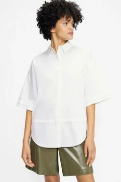 Ted Baker Orlanda White Oversized 3/4 Length Sleeve Shirt -tedbaker Shop Online unnamed file 1653