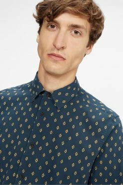 Ted Baker Blue Ginton Short Sleeve Diamond Geo Print Shirt -tedbaker Shop Online unnamed file 1663