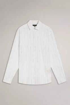 Ted Baker White Hadlo Long Sleeve Pencil Drawn Stripe Shirt -tedbaker Shop Online unnamed file 1672