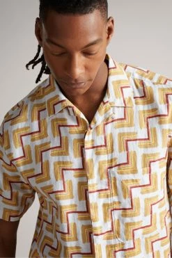 Ted Baker Orange Brecon Short Sleeve Retro Geo Print Shirt -tedbaker Shop Online unnamed file 1682