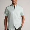 Ted Baker Addle Light Blue Short Sleeve Linen Shirt -tedbaker Shop Online unnamed file 1697