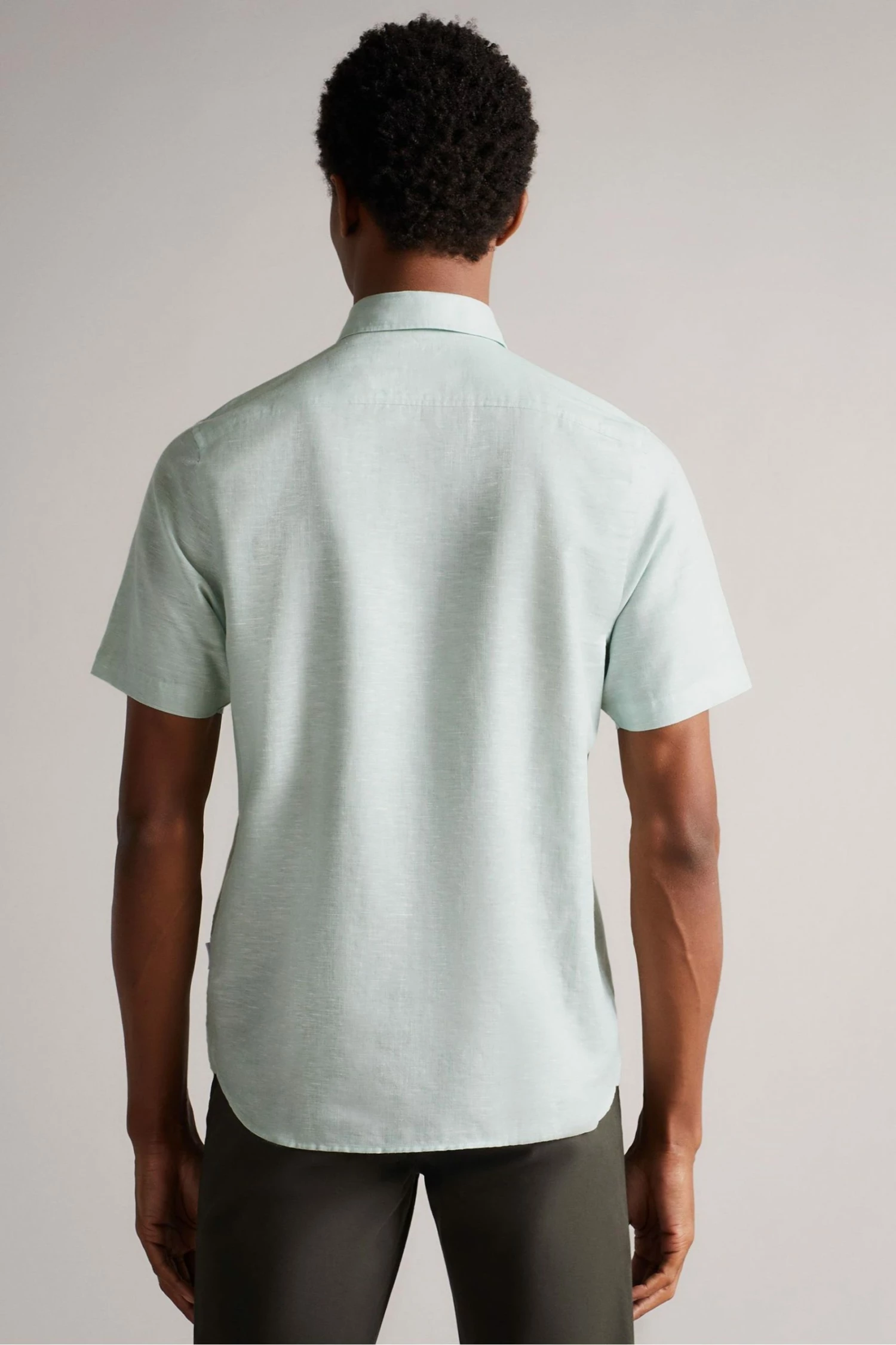 Ted Baker Addle Light Blue Short Sleeve Linen Shirt 4 Ted Baker Addle Light Blue Short Sleeve Linen Shirt - Image 2