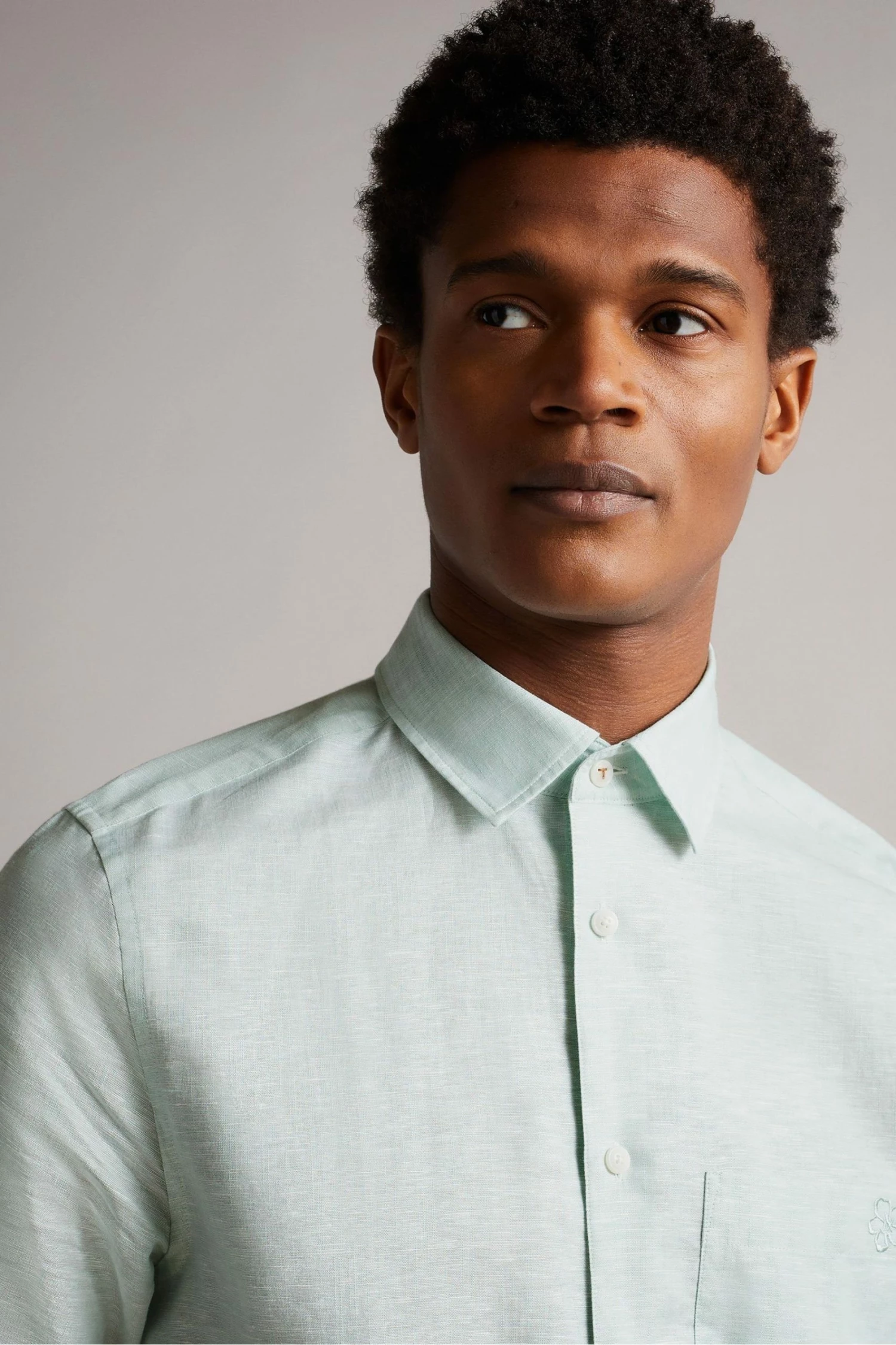 Ted Baker Addle Light Blue Short Sleeve Linen Shirt 7 Ted Baker Addle Light Blue Short Sleeve Linen Shirt - Image 5