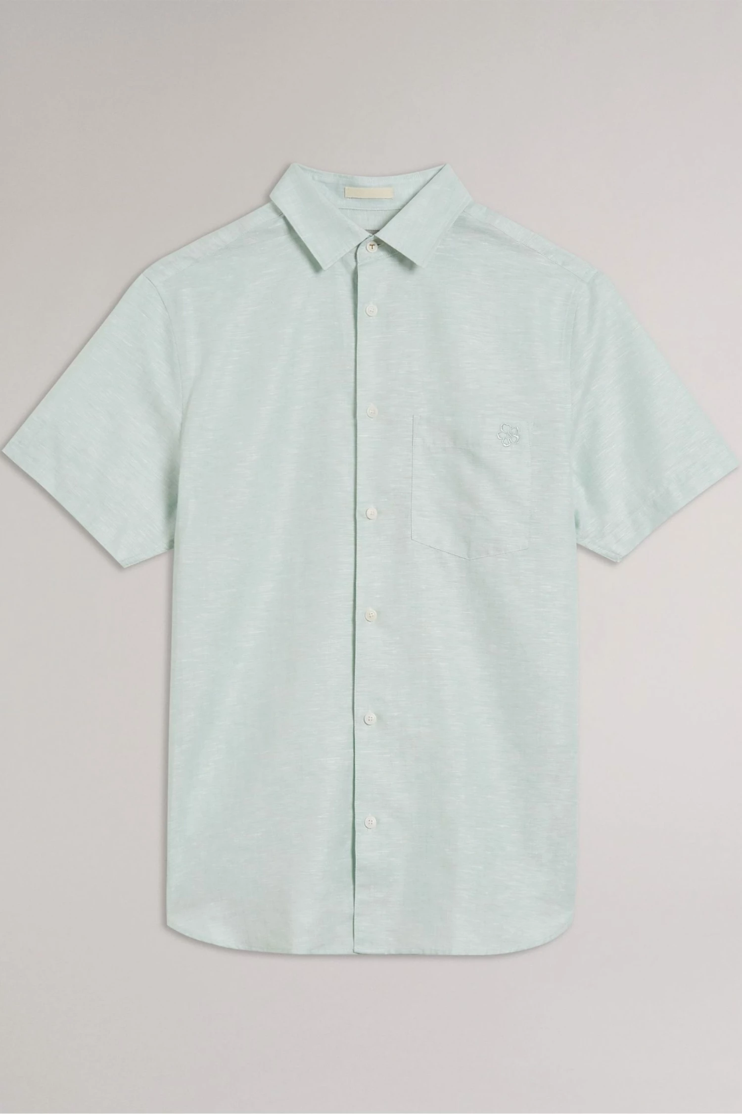 Ted Baker Addle Light Blue Short Sleeve Linen Shirt 8 Ted Baker Addle Light Blue Short Sleeve Linen Shirt - Image 6