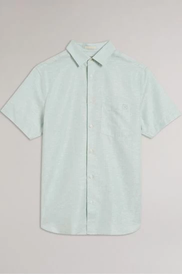 Ted Baker Addle Light Blue Short Sleeve Linen Shirt 11 Ted Baker Addle Light Blue Short Sleeve Linen Shirt - Image 9
