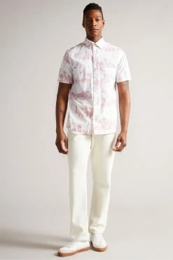Ted Baker Nortonn Pink Short Sleeve Printed Shirt -tedbaker Shop Online unnamed file 1731