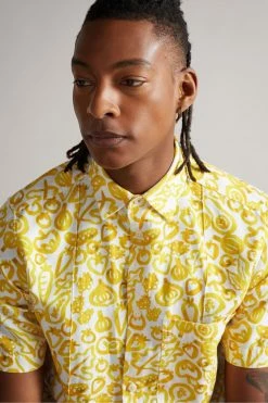 Ted Baker Argo Yellow Short Sleeve Vegetable Print Shirt -tedbaker Shop Online unnamed file 1784