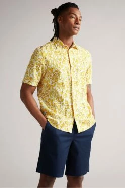 Ted Baker Argo Yellow Short Sleeve Vegetable Print Shirt -tedbaker Shop Online unnamed file 1786
