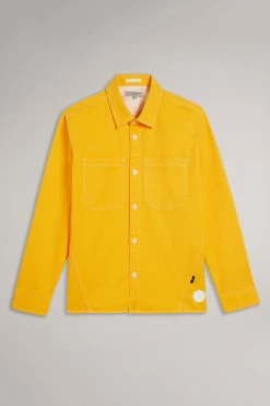 Ted Baker Leytun Yellow Long Sleeve Twill Shacket -tedbaker Shop Online unnamed file 1797