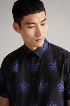Ted Baker Paden Black Ss Floral Printed Shirt -tedbaker Shop Online unnamed file 1821